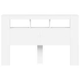 Berkfield Home LED Headboard White 160x18.5x103.5 cm Engineered Wood - thumbnail 6