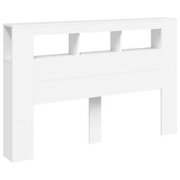 Berkfield Home LED Headboard White 160x18.5x103.5 cm Engineered Wood - thumbnail 5