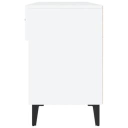 Berkfield Home Shoe Cabinet High Gloss White 102x35x55 cm Engineered Wood - Size: 102 x 35 x 55 cm - thumbnail 7