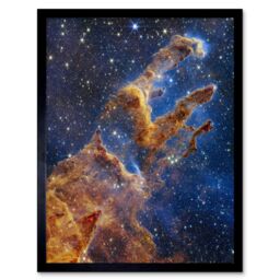 "Artery8 Wall Art Print NASA James Webb Space Telescope Pillars Of Creation Universe Cosmic Dust Star Formation Art Framed - Size: W12"" x H16""" - thumbnail 1