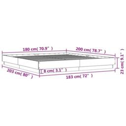 Berkfield Home Durable Bed Frame without Mattress Sonoma Oak 180x200 cm Super King in Light Tan - thumbnail 9