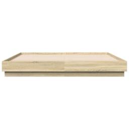 Berkfield Home Durable Bed Frame without Mattress Sonoma Oak 180x200 cm Super King in Light Tan - thumbnail 4