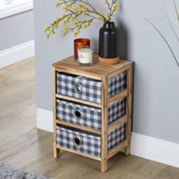 Home Source Wooden Chest 3 Storage Drawers Bedroom Organiser Coastal Style in Brown - thumbnail 2