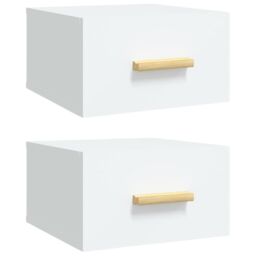 Berkfield Home Wall-mounted Bedside Cabinets 2 pcs White 35x35x20 cm - Size: 35 x 35 x 20 cm - thumbnail 2