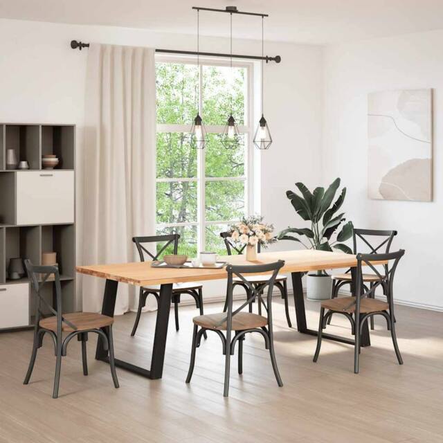 Berkfield Home Modern vidXL Dining Table Legs U-Shaped 2 pcs Black 90x(72-73) cm - image 1