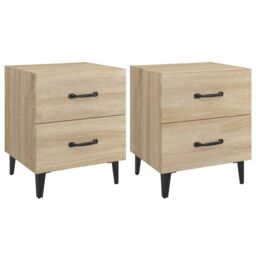 Berkfield Home Bedside Cabinets 2 pcs Sonoma Oak 40x35x47.5 cm in Brown - thumbnail 2