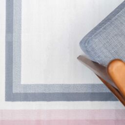 Kukoon Blush Pink Grey Bordered Living Area Rug in Light Pink - Size: 120 cm x 170 cm - thumbnail 3