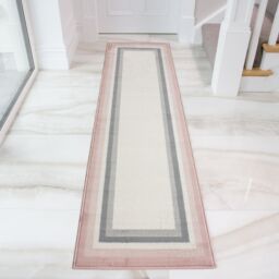 Kukoon Blush Pink Grey Bordered Living Area Rug in Light Pink - Size: 120 cm x 170 cm - thumbnail 5
