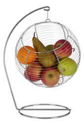 Orsina Hanging Fruit Basket, 3 Tier Wire Basket With Matte Black Finish For Space-Saving Storage in Silver - thumbnail 2