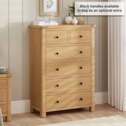 FORGEVIO Chest of Drawers Marbury Oak 2/4 Drawer Large Tall Storage in Light Oak - Size: 0.6m2 - thumbnail 5