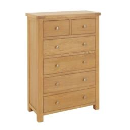 FORGEVIO Chest of Drawers Marbury Oak 2/4 Drawer Large Tall Storage in Light Oak - Size: 0.6m2