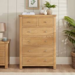 FORGEVIO Chest of Drawers Marbury Oak 2/4 Drawer Large Tall Storage in Light Oak - Size: 0.6m2 - thumbnail 2