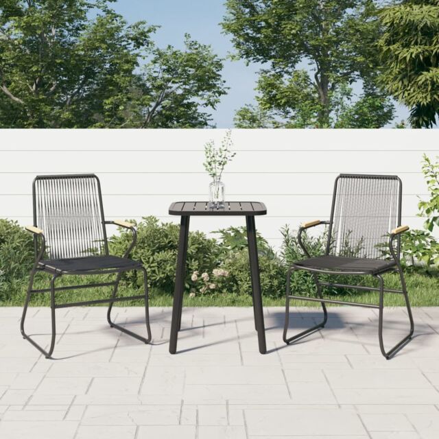 Berkfield Home Garden Chairs 2 pcs Black 58x59x85.5 cm PVC Rattan - image 1