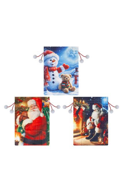 VFM e-Store Christmas Santa Sack 1 x Varied Design 60cm x 80cm Christmas Themed - Size: 60 cm x 80 cm - image 1