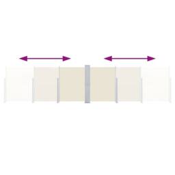 Berkfield Home Retractable Side Awning Cream 140x1000 cm in Beige - thumbnail 6