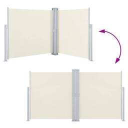 Berkfield Home Retractable Side Awning Cream 140x1000 cm in Beige - thumbnail 5