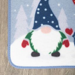 Samuel Alexander 60cm x 40cm Gnome Sweet Gnome Fabric Christmas Doormat in Blue - Size: 60 cm x 40 cm - thumbnail 6