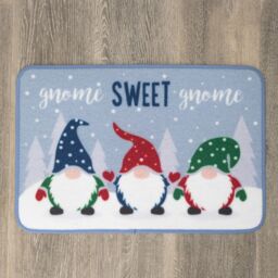 Samuel Alexander 60cm x 40cm Gnome Sweet Gnome Fabric Christmas Doormat in Blue - Size: 60 cm x 40 cm - thumbnail 7