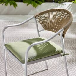 FurnitureboxUK Elba 2 x Rattan Outdoor Dining Chairs in Cream - thumbnail 3