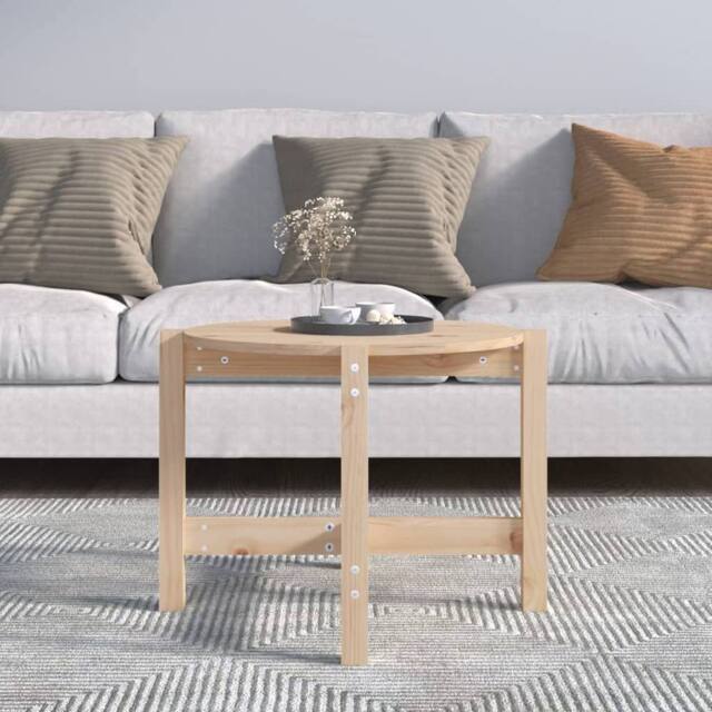 Berkfield Home Beautiful Coffee Table Ø 62.5x45 cm Solid Wood Pine in Light Brown - image 1