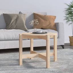 Berkfield Home Beautiful Coffee Table Ã˜ 62.5x45 cm Solid Wood Pine in Light Brown - thumbnail 2
