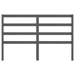 Berkfield Home Bed Headboard Grey 126x4x100 cm Solid Wood Pine - Size: 126 x 4 x 100 cm - thumbnail 4