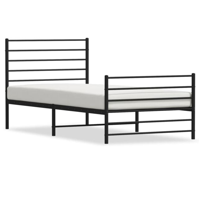 Berkfield Home Metal Bed Frame with Headboard & Footboard Black 107x203 cm - image 1