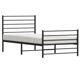 Berkfield Home Metal Bed Frame with Headboard & Footboard Black 107x203 cm - thumbnail 4
