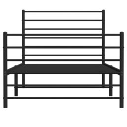 Berkfield Home Metal Bed Frame with Headboard & Footboard Black 107x203 cm - thumbnail 6