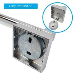 Havendro Bathroom Towel Rail Single Wall Mounted Storage in Silver - Size: 60 cm x 45 cm - thumbnail 5