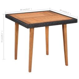Berkfield Home 5 Piece Outdoor Dining Set Poly Rattan Black & Brown - thumbnail 7