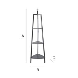 ValueLights Hiru 3 Tier Wooden Tripod Shelf Corner Floor Lamp Base in Grey - thumbnail 9