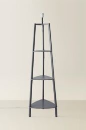 ValueLights Hiru 3 Tier Wooden Tripod Shelf Corner Floor Lamp Base in Grey - thumbnail 2