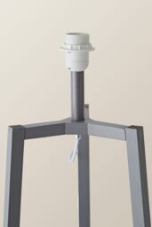 ValueLights Hiru 3 Tier Wooden Tripod Shelf Corner Floor Lamp Base in Grey - thumbnail 3