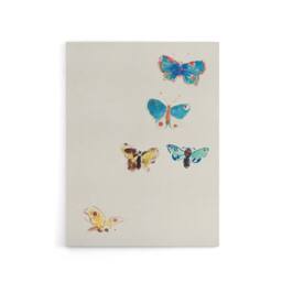 "Artery8 Five Butterflies Watercolour Redon Vintage Canvas Wall Art in White - Size: W18"" x H24""" - thumbnail 1