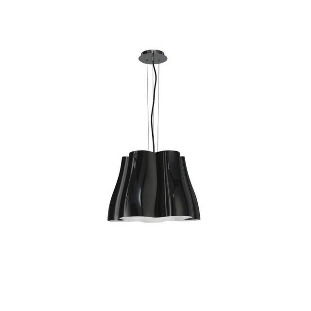 Netlighting Miss Dome Ceiling Pendant 3 Light E27 Gloss Black Polished Chrome - image 1