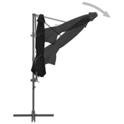 Berkfield Home Cantilever Umbrella with Steel Pole Black 300 cm - thumbnail 5