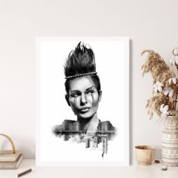 ARTZE Abstract & City Fashion Black & White Photo Framed Print SIZE: A3 with White Frame - Size: A4 - thumbnail 2