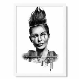 ARTZE Abstract & City Fashion Black & White Photo Framed Print SIZE: A3 with White Frame - Size: A4 - thumbnail 1
