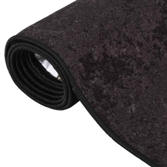 Berkfield Home Rug Washable 190x300 cm Anthracite Anti Slip in Black - Size: 100 cm diameter - image 1