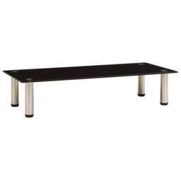 Berkfield Home TV Stand Black 80x35x17 cm Tempered Glass - Size: 80 x 35 x 17 cm