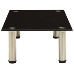 Berkfield Home TV Stand Black 80x35x17 cm Tempered Glass - Size: 80 x 35 x 17 cm - thumbnail 3