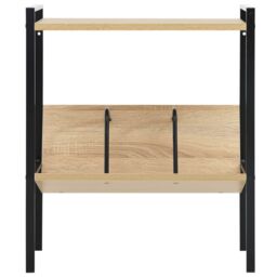 Berkfield Home 2-Layer Book Shelf Black & Oak 52x28x59 cm Engineered Wood - Size: 52 x 28 x 59 cm - thumbnail 3