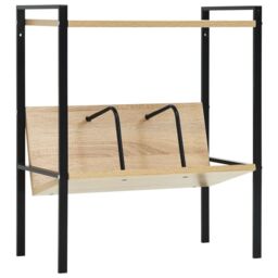 Berkfield Home 2-Layer Book Shelf Black & Oak 52x28x59 cm Engineered Wood - Size: 52 x 28 x 59 cm - thumbnail 1