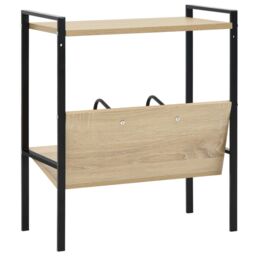 Berkfield Home 2-Layer Book Shelf Black & Oak 52x28x59 cm Engineered Wood - Size: 52 x 28 x 59 cm - thumbnail 5