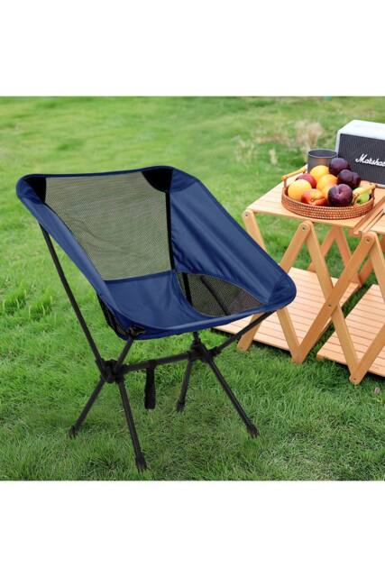 Living and Home Portable Folding Camping Chair in Navy - image 1