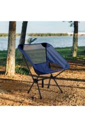 Living and Home Portable Folding Camping Chair in Navy - thumbnail 2