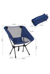 Living and Home Portable Folding Camping Chair in Navy - thumbnail 4