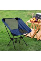 Living and Home Portable Folding Camping Chair in Navy - thumbnail 1