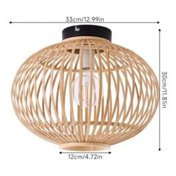 KORVIXA Natural Wicker Rattan Ceiling Light Shade - thumbnail 2